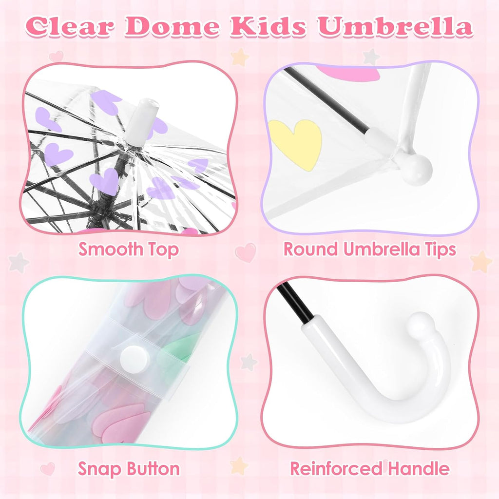 Kids Umbrella Bubble Clear Umbrella with Dome Canopy for Toddler Girls Boys