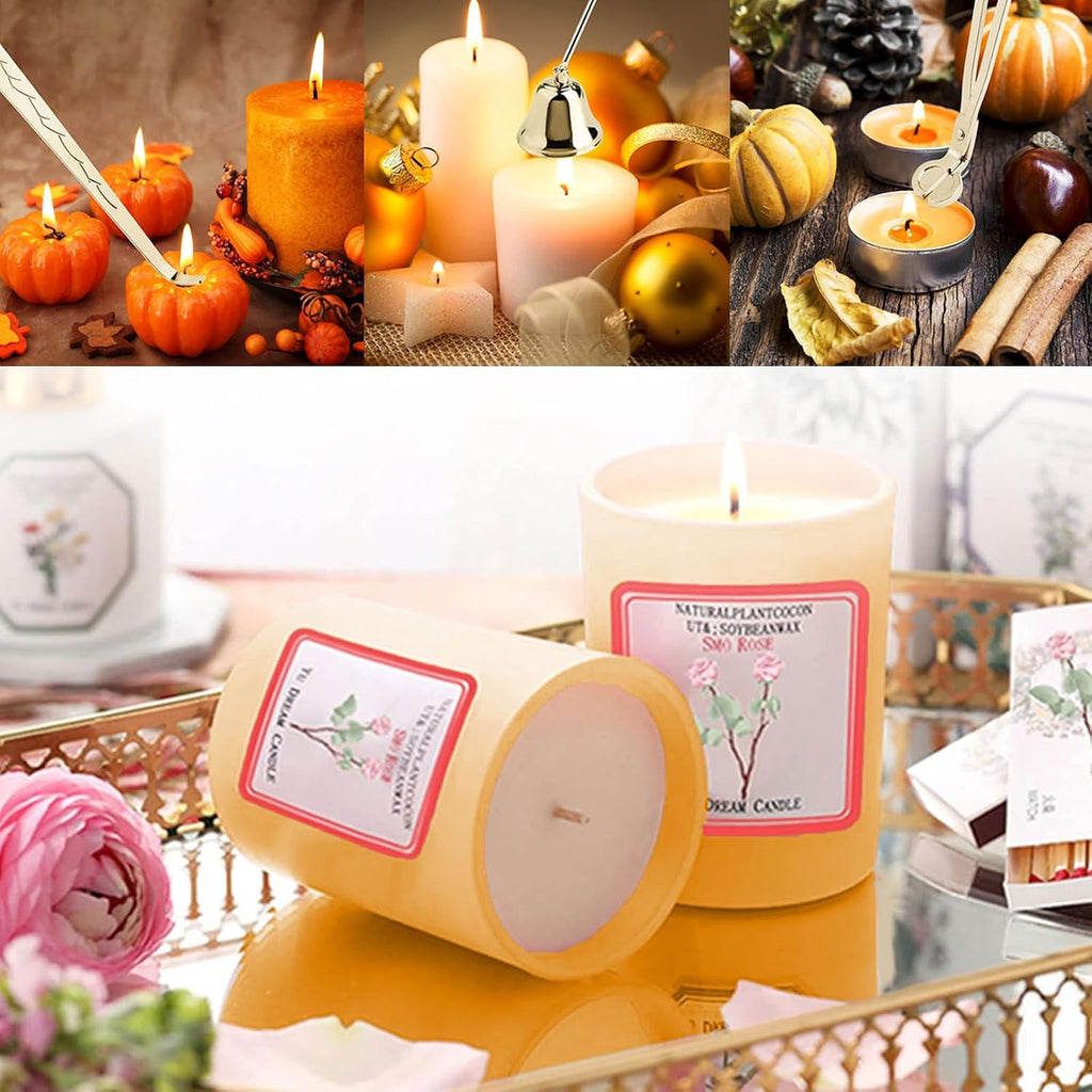 5 in 1 Candle Accessory Set,Gold Rechargeable Lighter & Candle Wick Trimmer - Set of 5