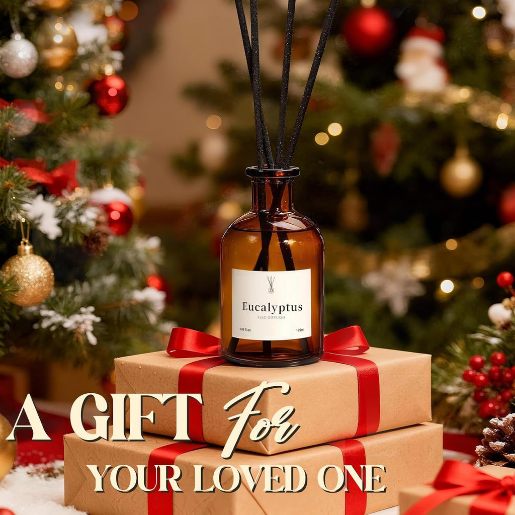 Reed Diffuser Set, 8.12 fl.oz Eucalyptus Scented Diffuser with Sticks, Up to 120 Days, Home Fragrance Reed Diffuser - Set of 2
