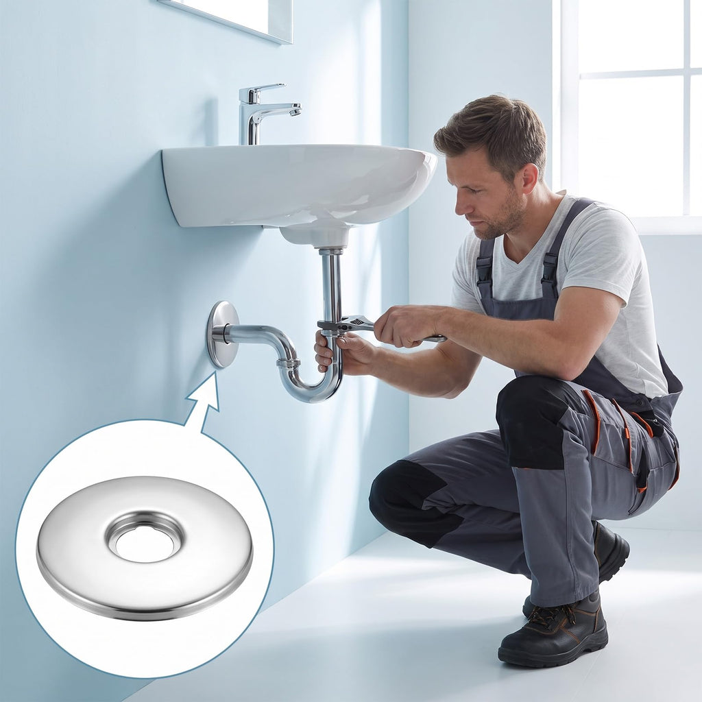 2 Pcs Shower Arm Flange Escutcheon Plate 3.15Inch Round