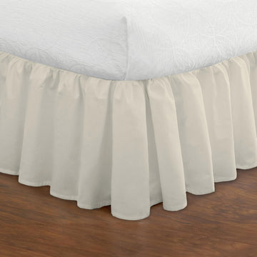 Bedding Ruffled Bedskirt, Classic 14" Drop Length, Gathered Styling, California King, Ivory