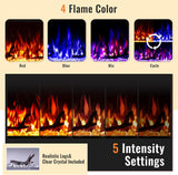 Electric Fireplace Inserts, Ultra Thin Wall Mounted Fireplace with Remote Control, Multicolor Realistic Flame