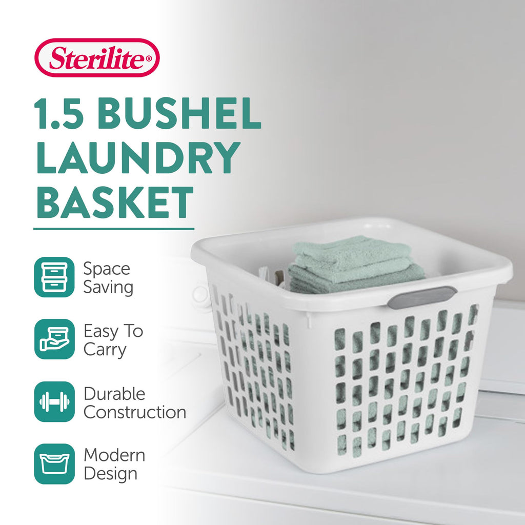 Square Laundry Basket, Plastic Clothes Hamper, 18 Pack