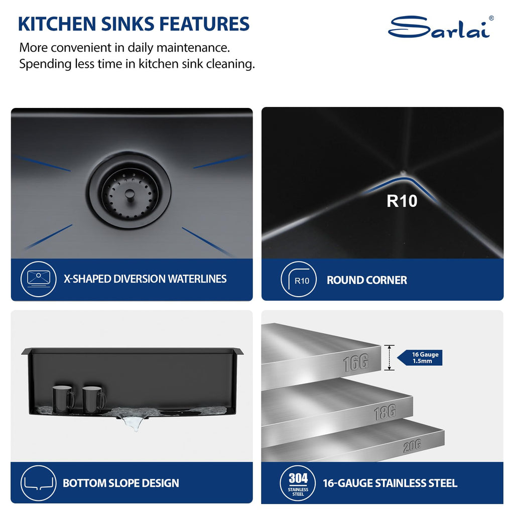 36 Matte Black Undermount Kitchen Sink 36x19 Inch Workstation Sinks