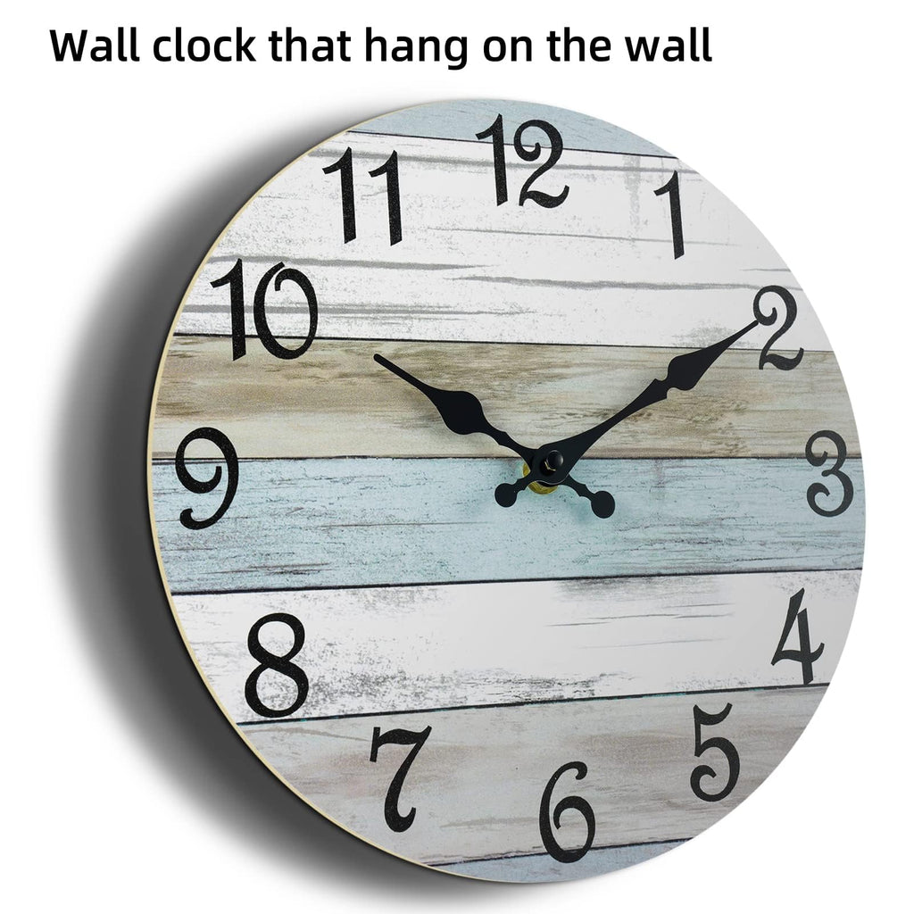 Wall Clock 14" Battery Operated Silent Non-Ticking Coastal Beach
