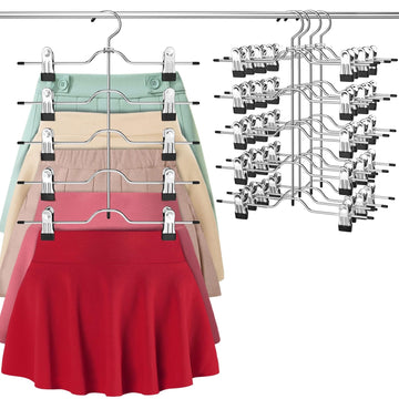 Pants Skirt Hangers with Clips 4 Pack 5 Tier