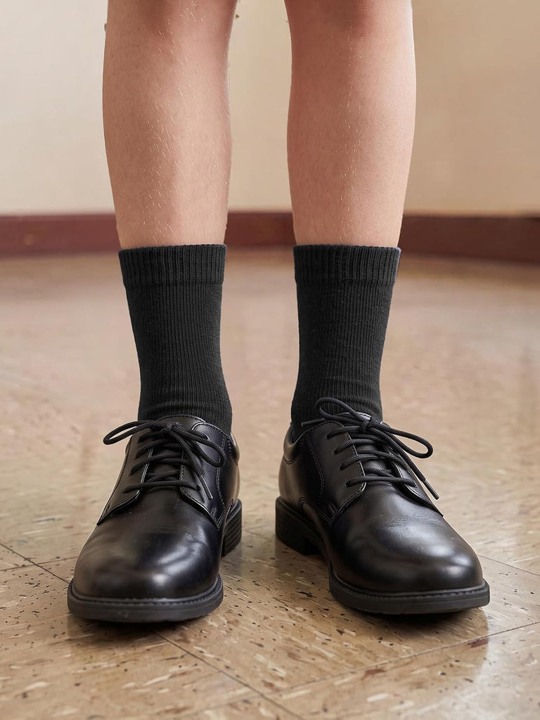 Unisex Kids Boys Girls Soft Cotton School Socks Black White Navy