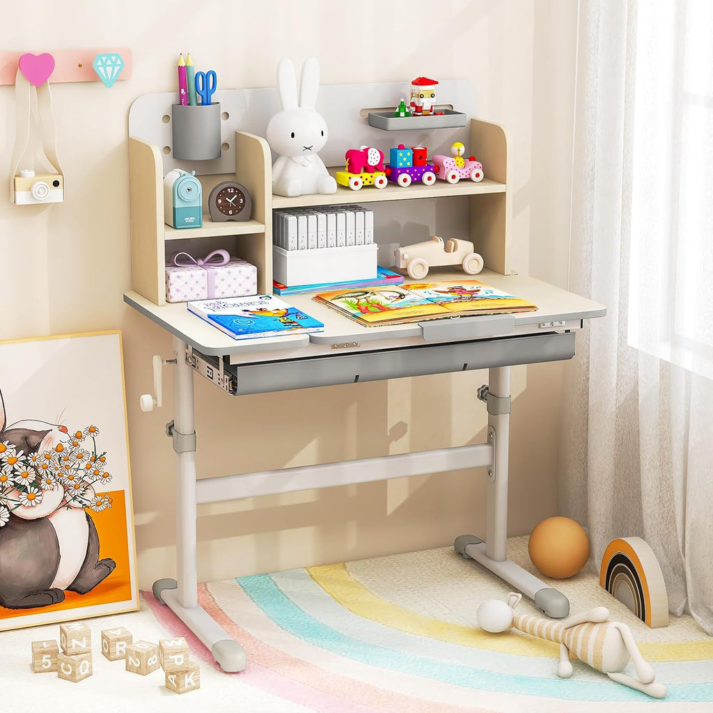Desk for Kids, Ergonomic Children Standing School Table with 0-60° Tiltable Surface, Pen Holder, Height Adjustable