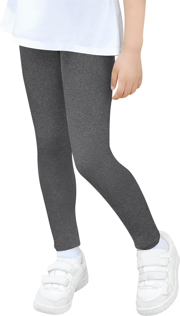 Girls Leggings 4 Pack Cotton Blend Stretch Full Length Pants