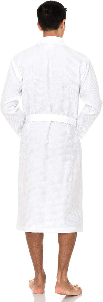 Mens Robe Waffle Spa Bathrobe Soft Shower Bath Robe for Men