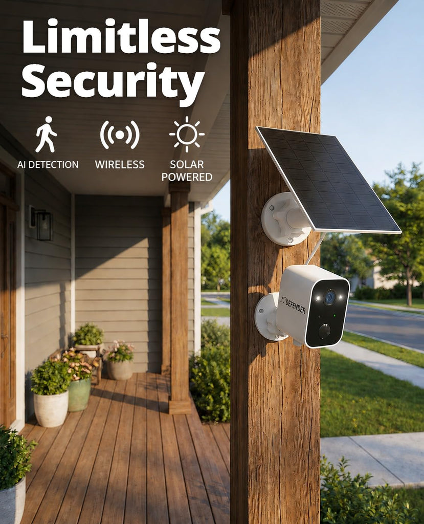 AI 4K Solar Powered Everwatch Battery Wireless Security Camera, AI Detection, Color Night Vision, Spotlight/Siren