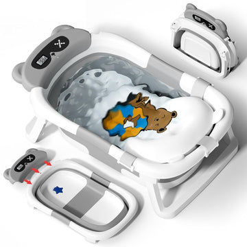 Baby Bathtub,Collapsible Bathtub for Newborn to Toddler,Durable Essential Infant Bath Tub,Portable Travel Baby Tub