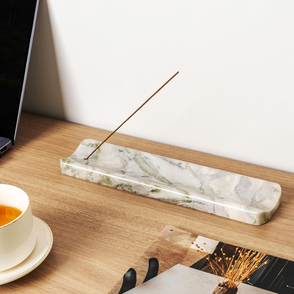 Marble Incense Holder, Incense Holder for Sticks, Incense Sticks Holder Ash Catcher for Meditation Yoga SPA, Natural