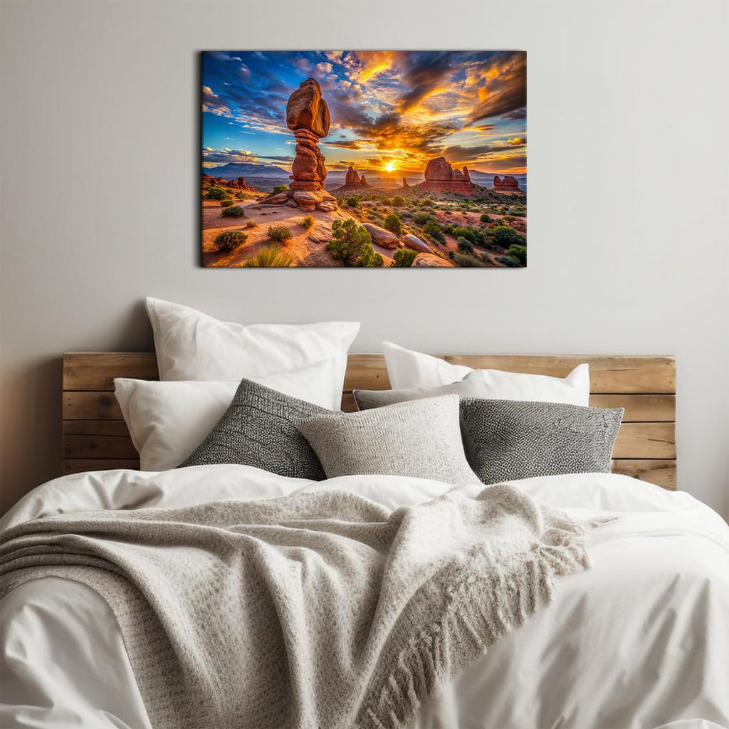 Sunrise Arch Canyon lands Canvas Wall Art National Park Landscape Pictures Wall Decor Rustic Desert Rock Poster Large