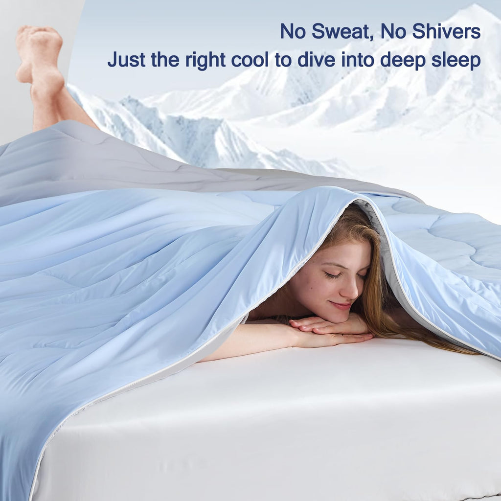 Cooling Comforter King Size for Hot Sleepers & Night Sweats, Luxury Lightweight Cooling Blanket, Soft Dual-Sided