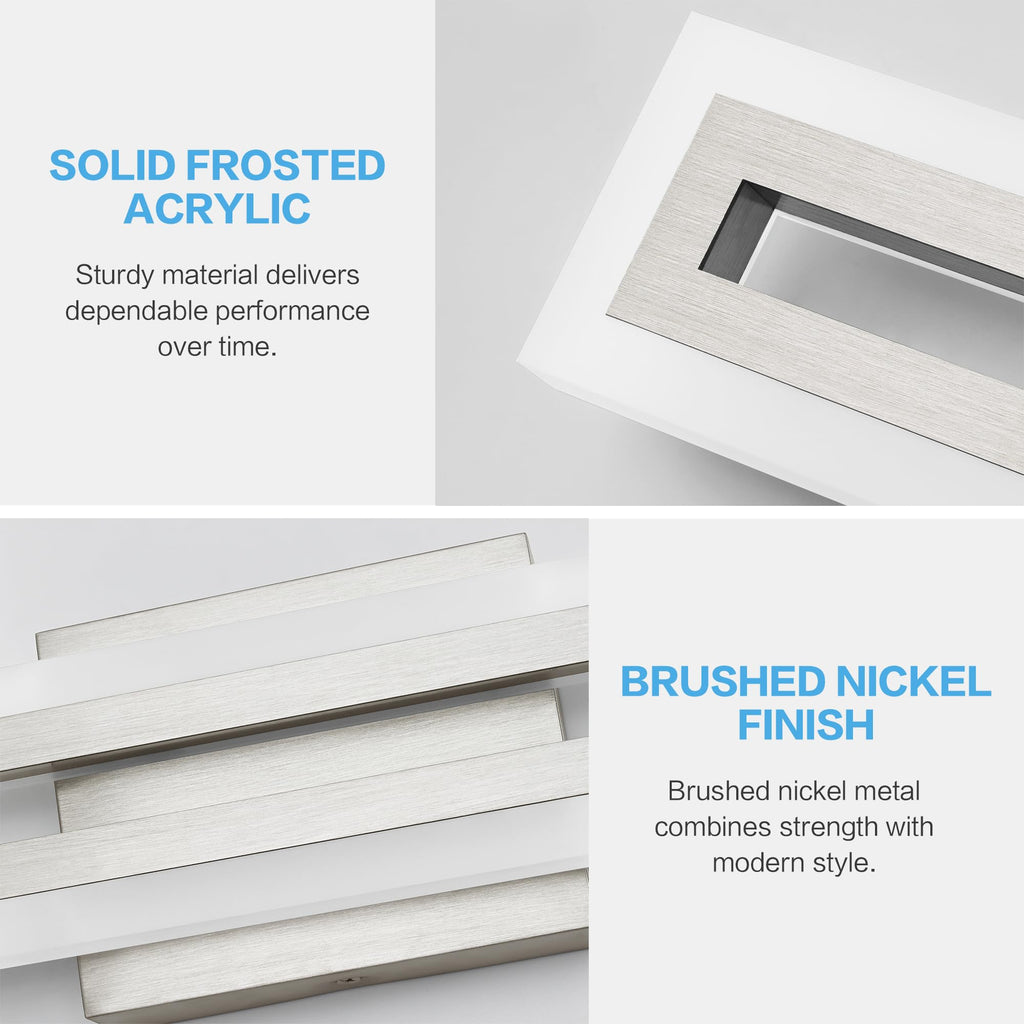24 Inch LED Bathroom Light Fixtures Brushed Nickel Vanity Lights Bathroom Lighting Fixtures Over Mirror 6000K
