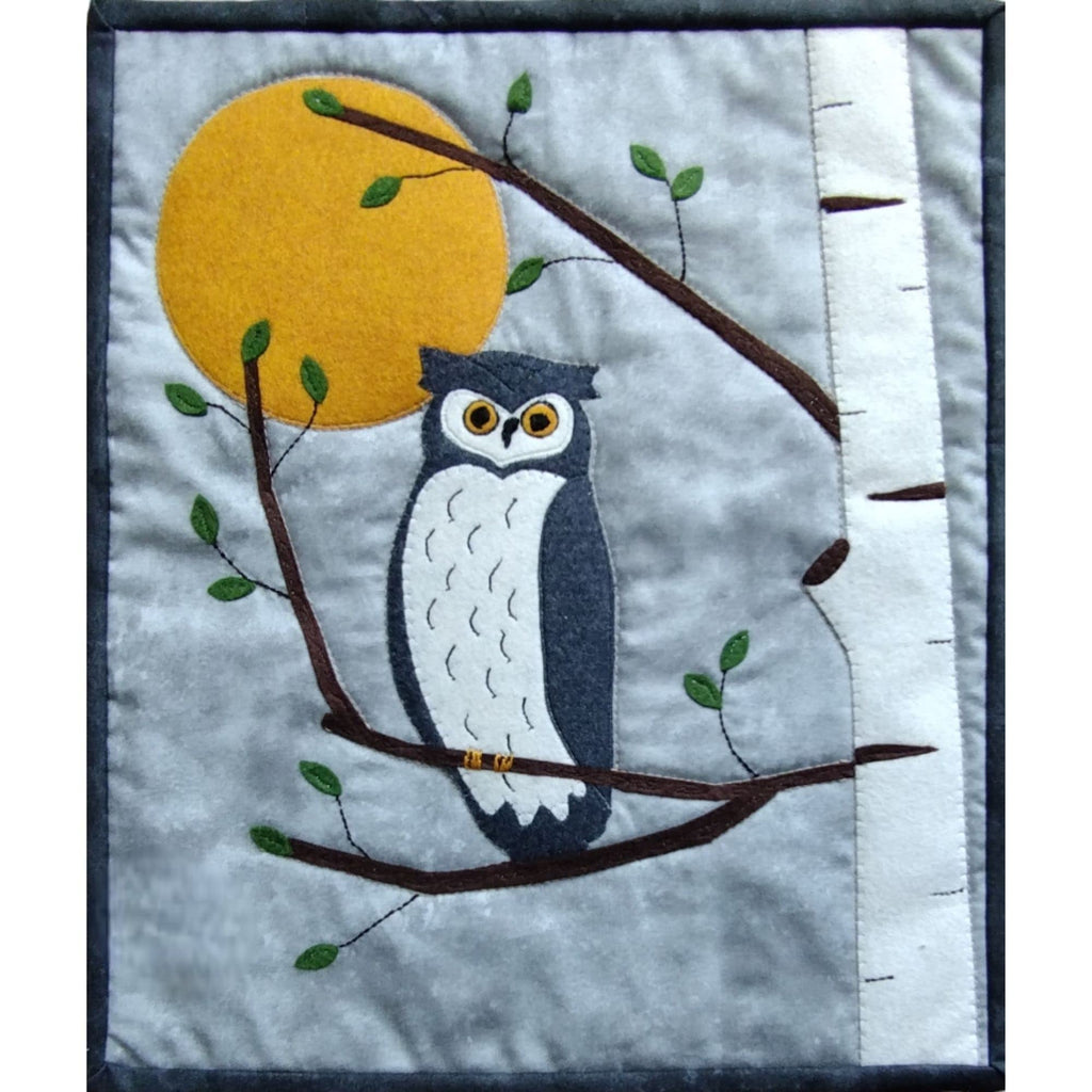 Night Owl Felt Kit, Wall Quilt Hanging, Quilting Kits with Fabric, 13" x 15", Materials and Instructions Included