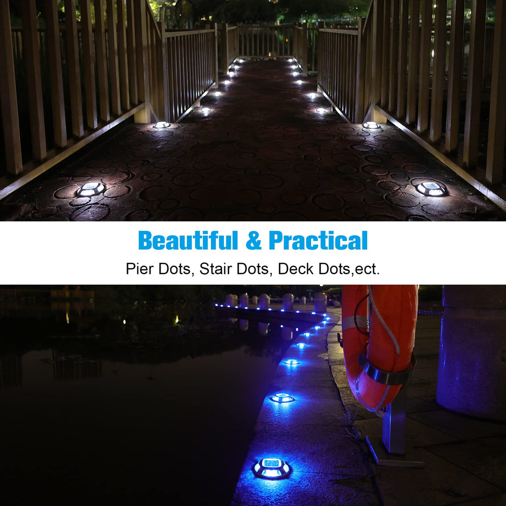 Solar Driveway Marker Lights Dock Marine Led Deck Outdoor 12 Pack