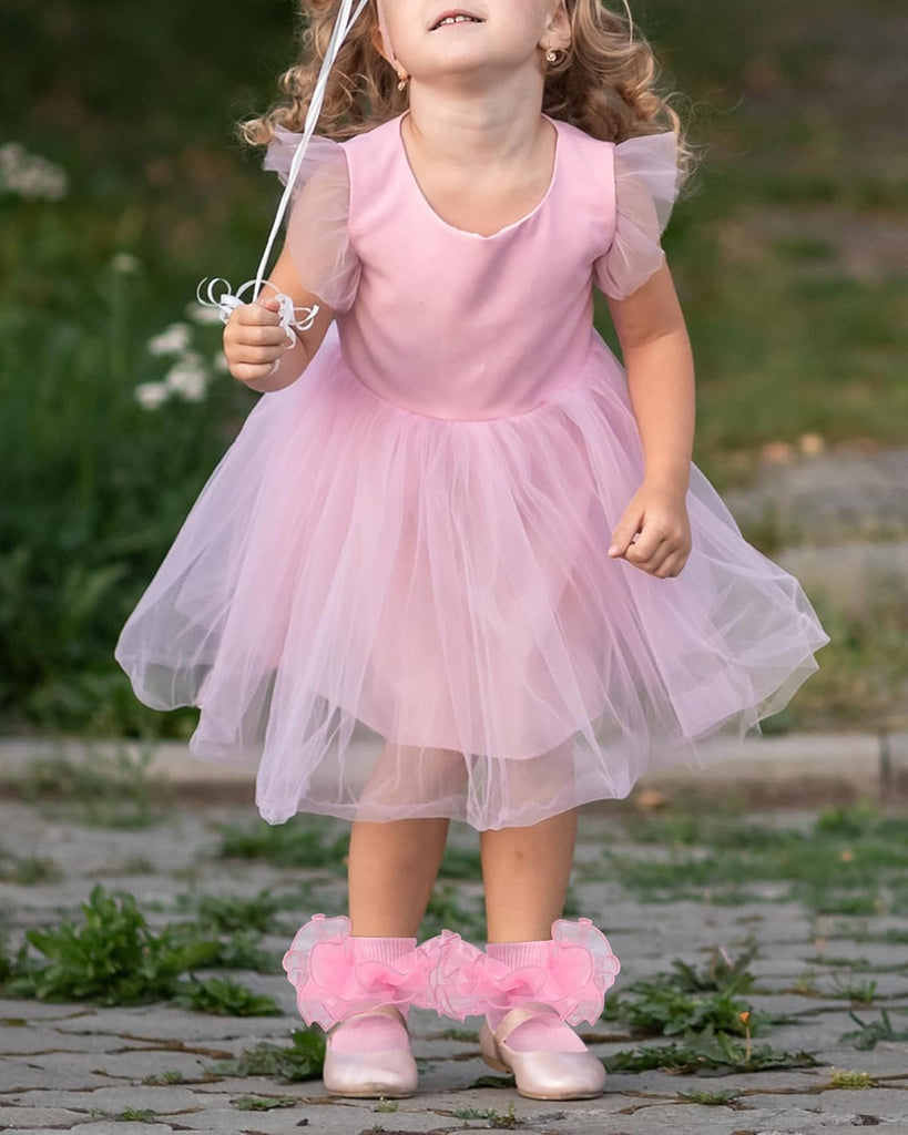 Toddler Girl Socks with Big Ruffle Lace Frilly Turn Cuff Dress Socks