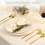 Silverware Set 48-Piece Gold Flatware Set with Steak Knives Food-Grade Stainless Steel Cutlery Set for 8 Mirror