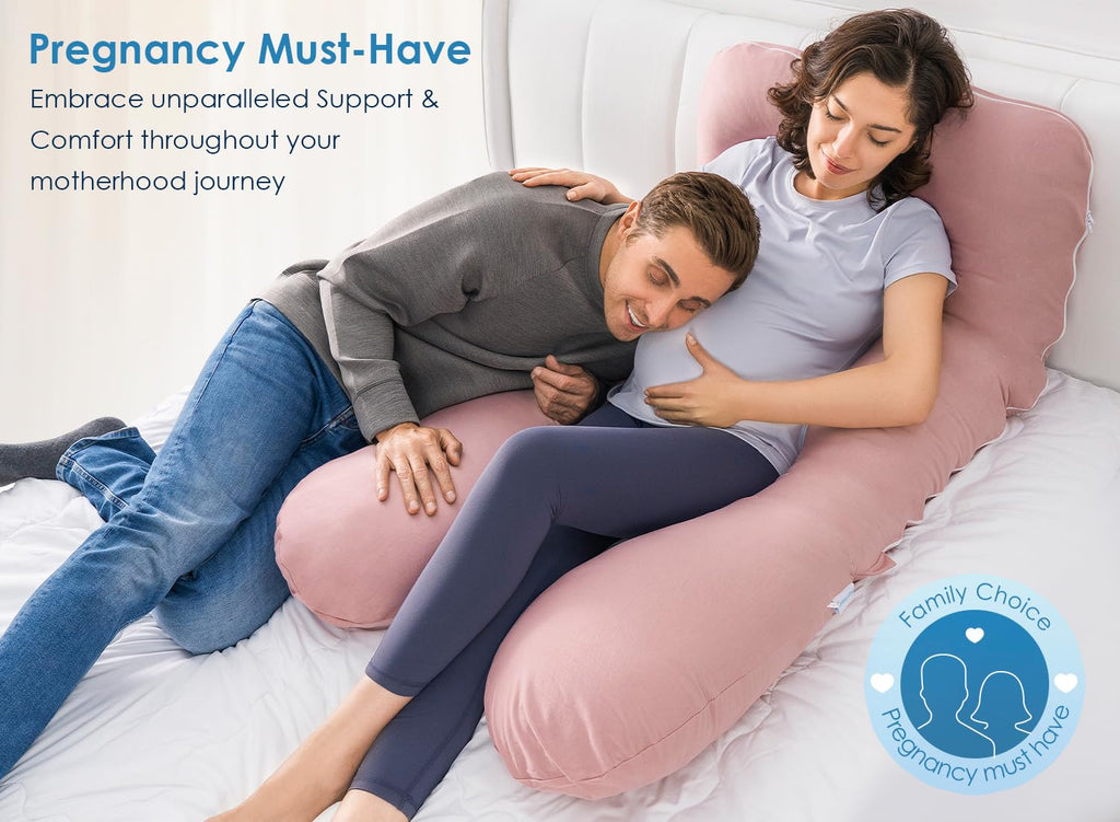 Extra Long Pregnancy Pillows, 60 Inch U Shaped Body Pillow for Sleeping, Cooling Maternity Pillow for Pregnant Women