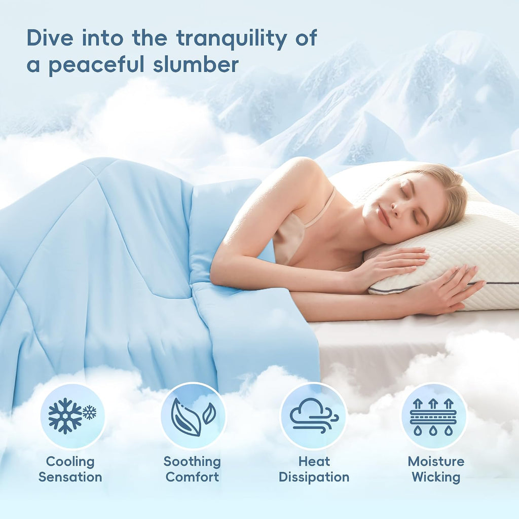 Cooling Blankets for Hot Sleepers, Luxury Lightweight Cozy Soft Throw for Night Sweats Double Sided Breathable