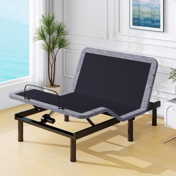Adjustable Bed Base Full Massage Bed Frame Dual Head & Foot Lift Electric Bed with Wireless Remote | 0 Gravity