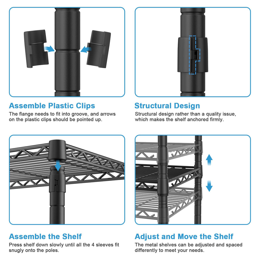 M2 Wall Mounted Closet System, Black Clothes Rack Mount onto the Wall