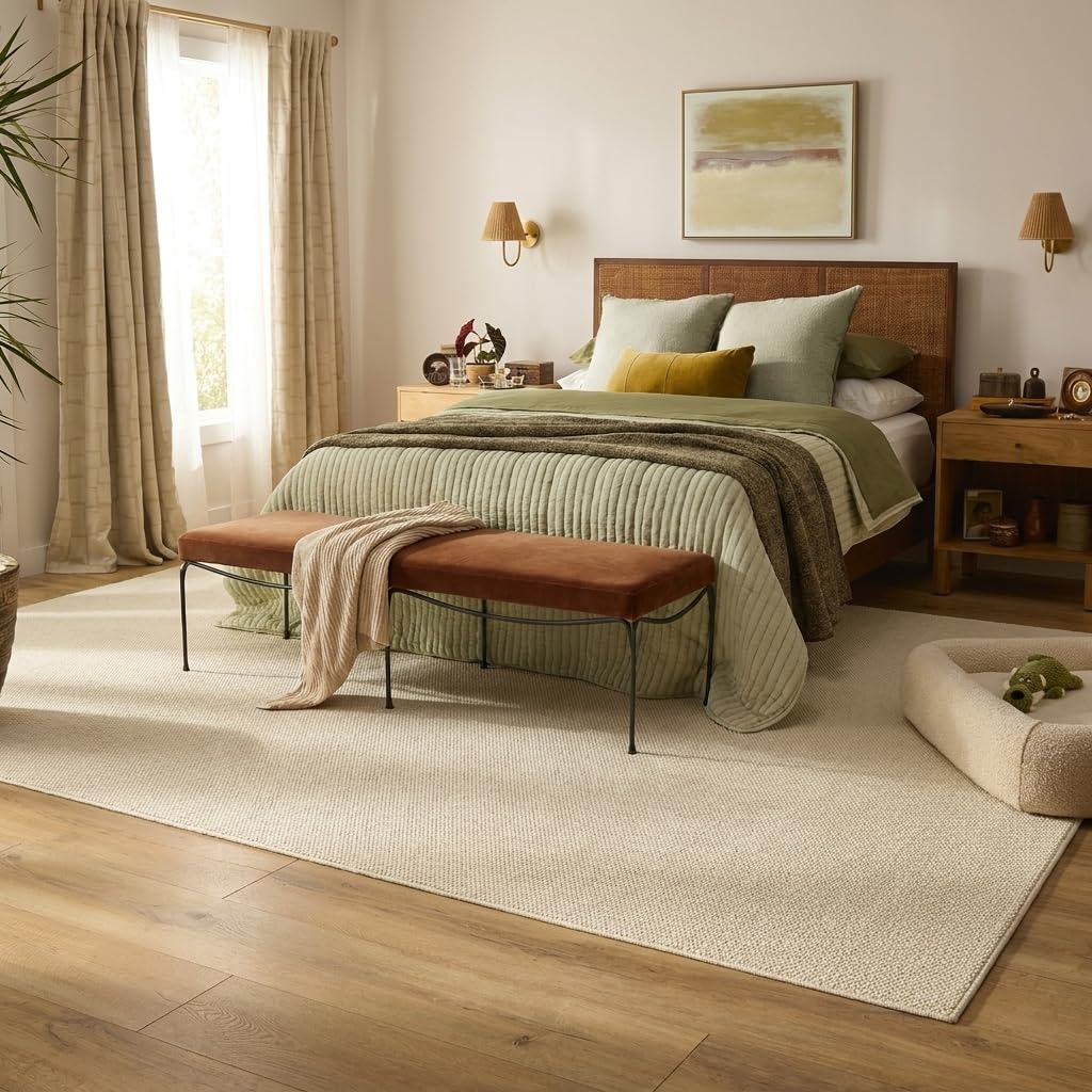 Area Rugs Solid Color Washable Rug, Beige