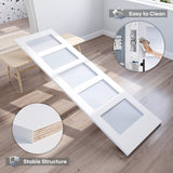 Double 24×84 Inch Glass Barn Door Slab and 8ft Hardware Kit Included, 5 Frosted Glass, LVL Wood Pane