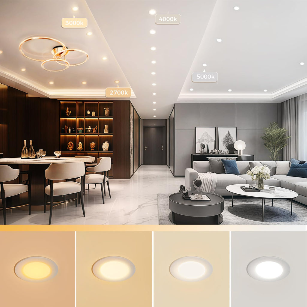 2 Inch LED Recessed Lighting, Dimmable LED Downlight 3W (35W Halogen Equivalent), CRI80, 5000K Daylight White Ceiling
