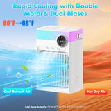 Portable Air Conditioners, Mini AC Unit Cooling Fan,1200ML Small Air Cooler Fans with Remote, 3 Mist,3 Speed,8 Light