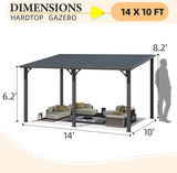 14' x 10' Outdoor Hardtop Gazebo Pergola for Patio, 10x14 La - Image 7