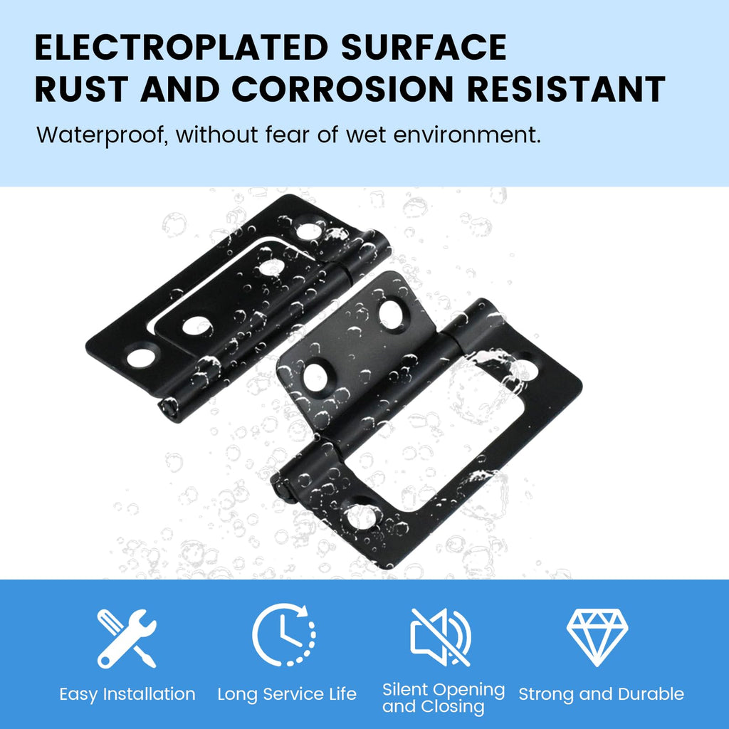 4-Pack Non-Mortise Door Hinges Bifold Butt Cabinet Hinges with Screws for Furniture Windows Cupboard etc. - 2 x 0.9