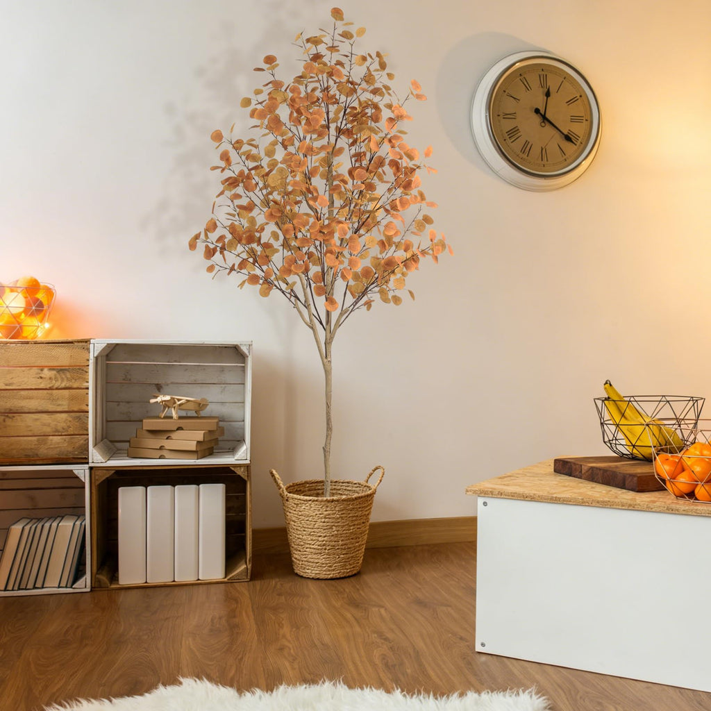Eucalyptus Tree for Fall Decor, Fall Tree with Realistic Eucalyptus Leaves, Faux Eucalyptus Tree for Room Design