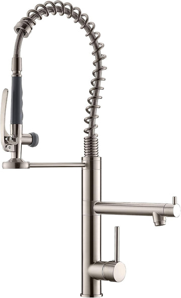 Commercial Kitchen Faucet with Pull Down Sprayer,Single Handle | High Arch Pre-Rinse Spring Kitchen Sink