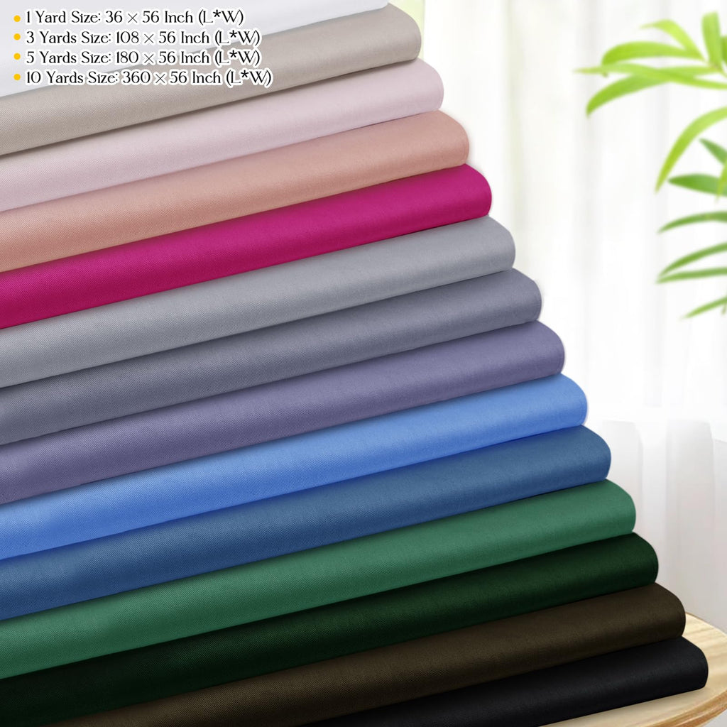 Light Gray Cotton Broadcloth Fabric by The Yard, 5Yards x56In