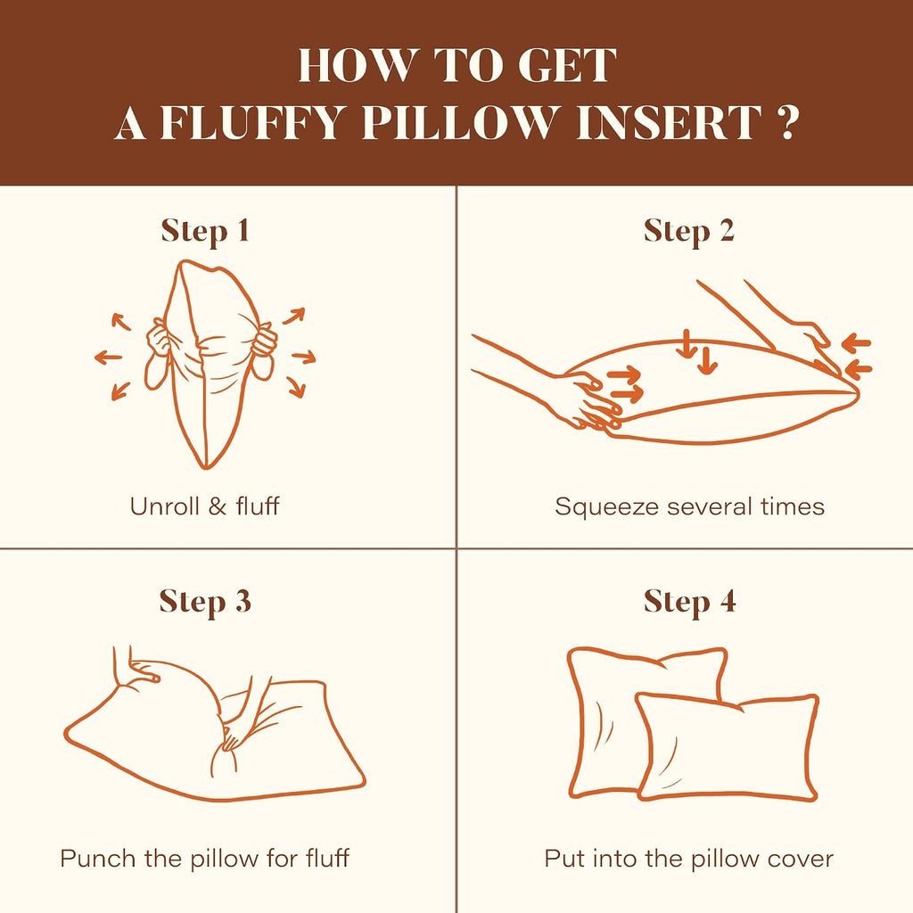 22x22 Feather Down Pillow Inserts, 100% Cotton Cover - Set of 2