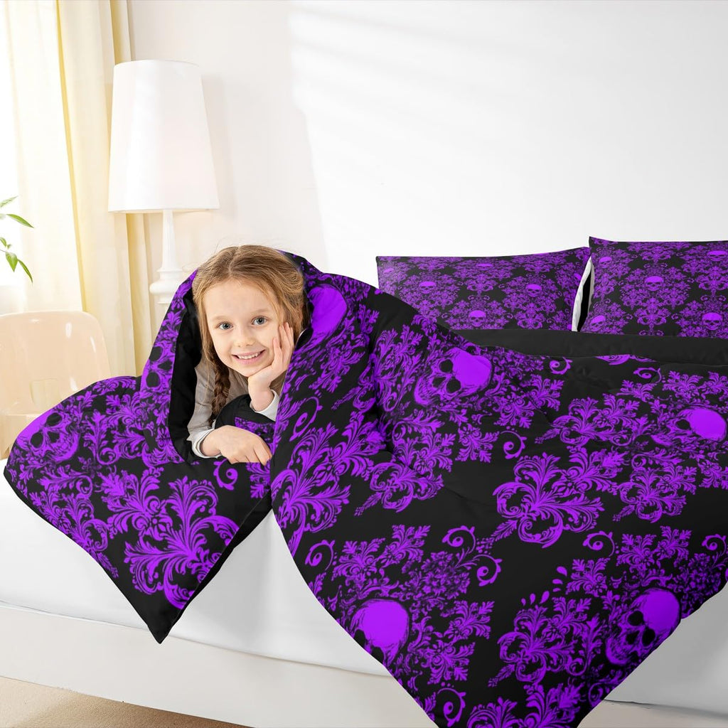 Jacquard Damask Comforter Set Luxury Royal Purple Jacquard Queen