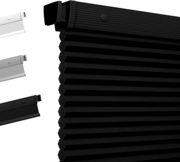 No Drill Cellular Shades Windows,Black,21" W x 48" H