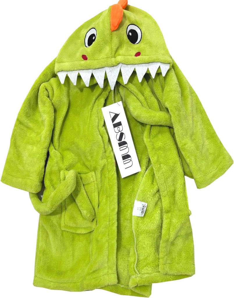 Boys Girls Bathrobe Kids Toddler Cartoon Dinosaur With Tail Hooded Sleep Robe