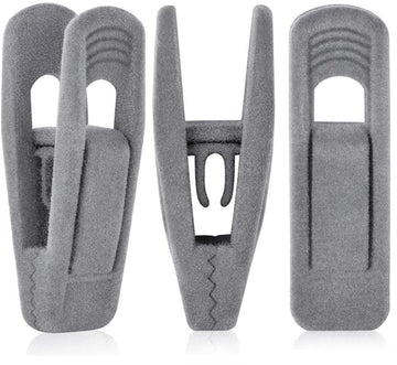Grey Velvet Hangers Clips (80-Pack), Non-Slip Strong Velvet Hangers Clips for Velvet Skirt Hangers, Velvet Pants