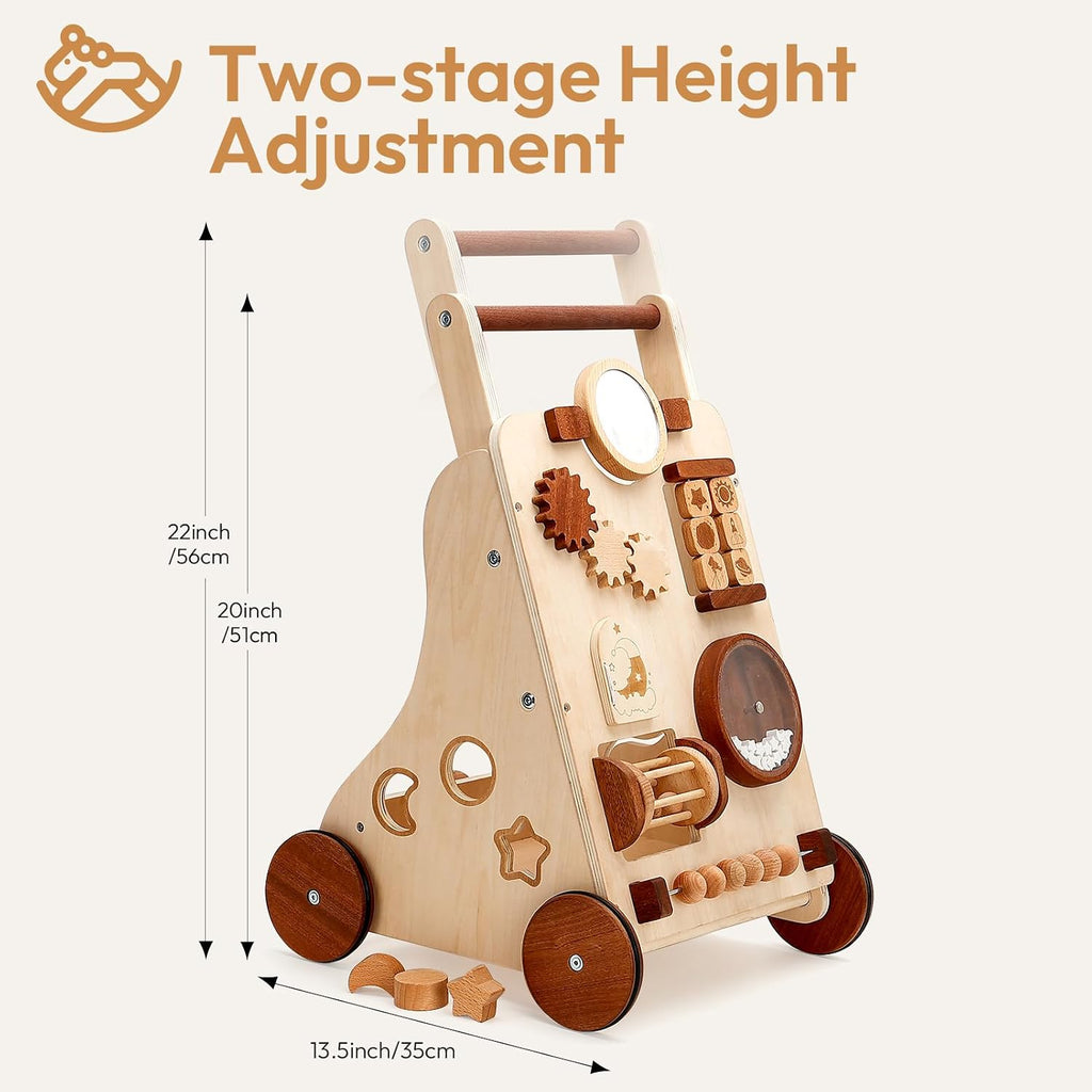 Wooden Baby Push Walker, All‐in‐One Montessori Activity Center 1+