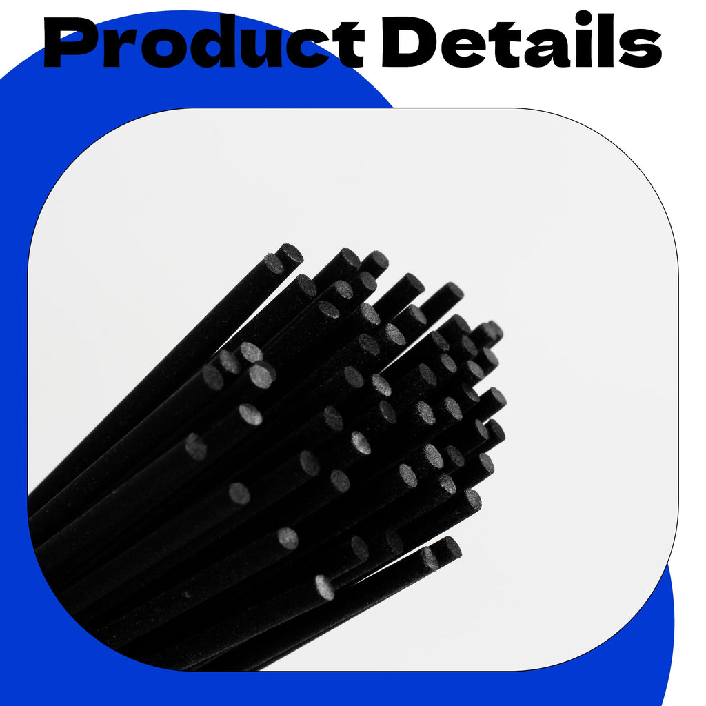Black Fibre Reed Diffuser Sticks 20pcs 43cm x 5mm Black Fibre Reed Diffuser Sticks Thick Diffuser Reeds Sticks