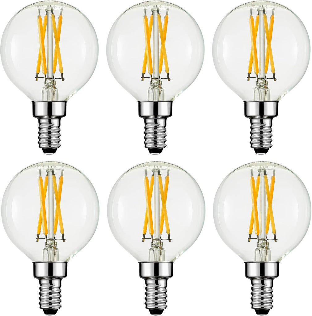 G16.5 Light Bulb,4W E12 LED Bulb dimmable Equivalent E12 Candelabra Bulb 40 Watt,Warm White 2700K,400lm,CRI85+,AC120V