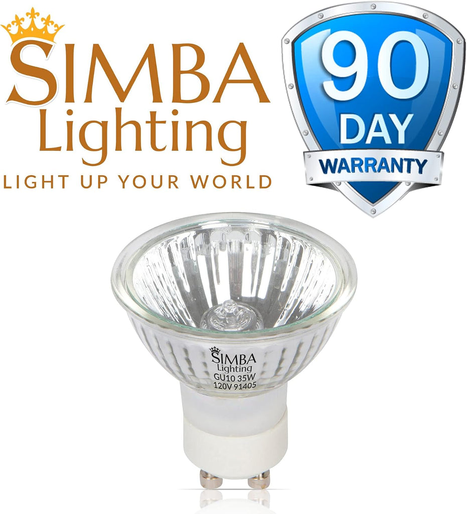 Halogen GU10 35W Spotlight 120V MR16, Glass Cover, 6 Pack
