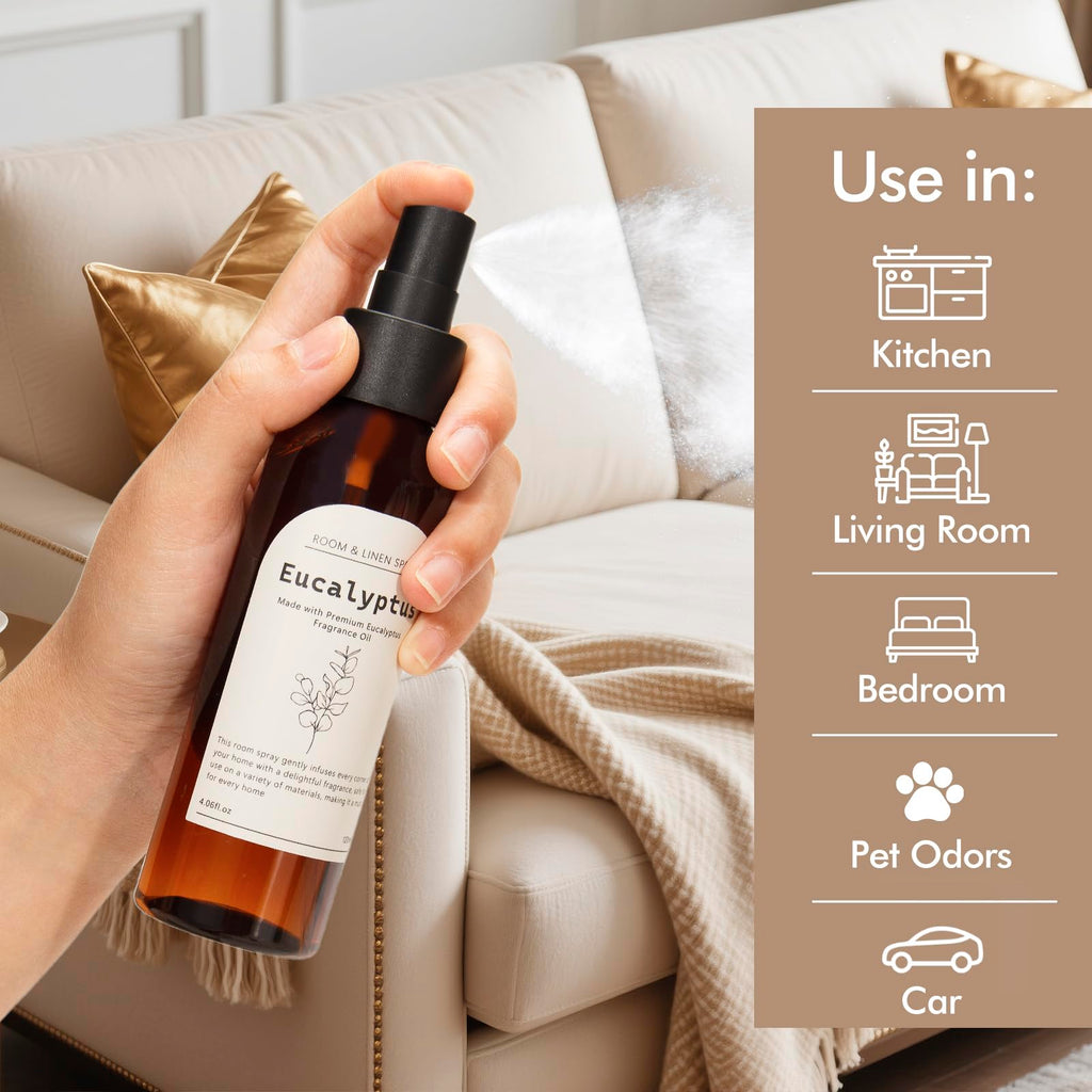 Eucalyptus Fragrance Room Spray, Long Lasting Air Fresheners, Room Air Freshener & Odor Eliminator, 2 x 4.06 fl oz