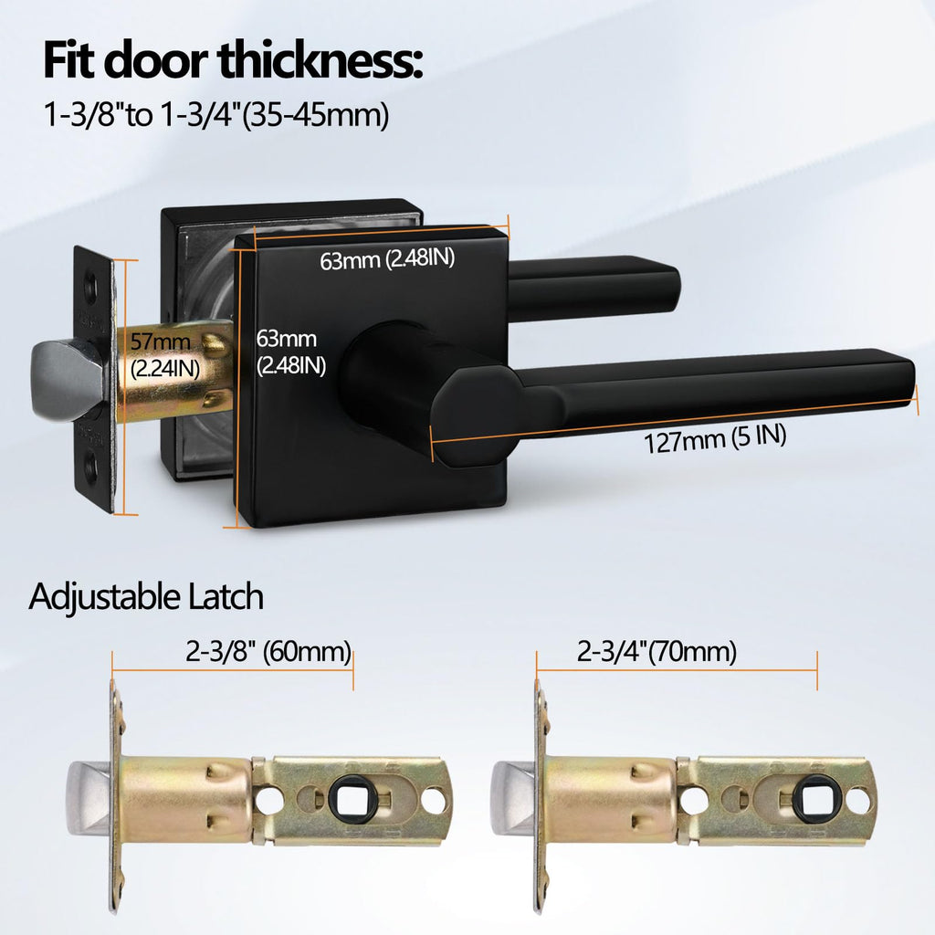 10Pack) Hall/Closet Lever Handle Lock in Aged Matt Black- Door Lock Handle in Matt Black for Passage