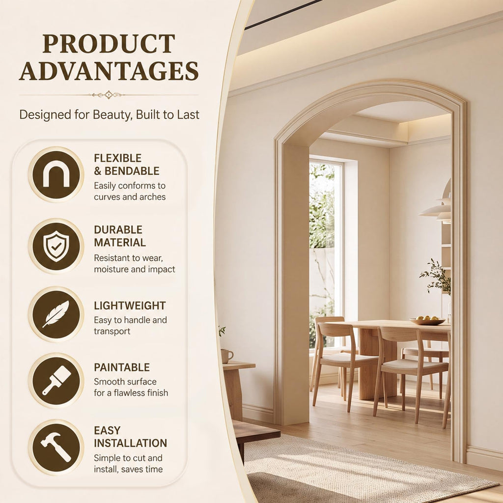3.25" x 12ft Flexible Molding, Paintable Trim, Wide Ogee Crown
