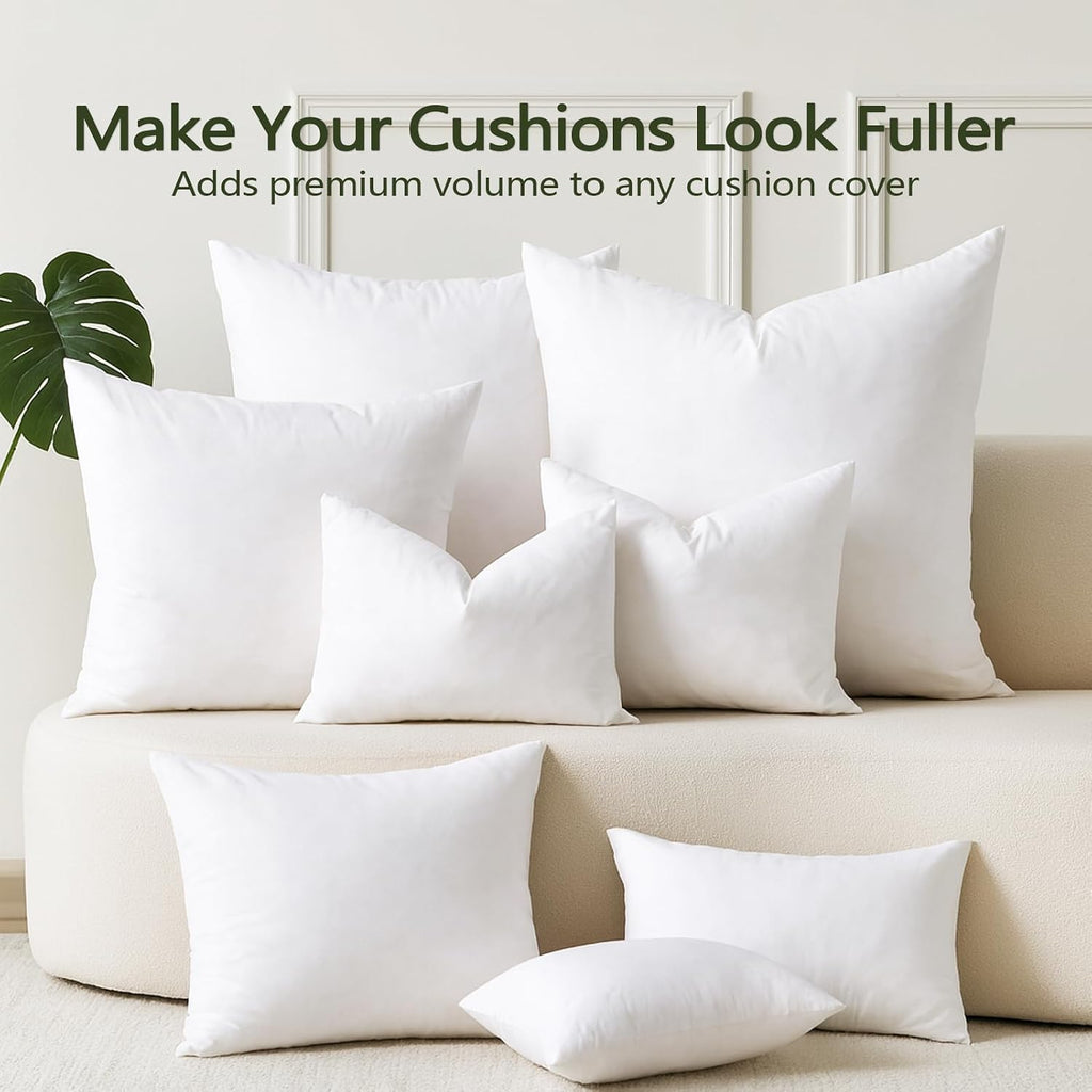 Feather Down Throw Pillow Inserts with Organic Cotton, 20x20 - Set of 2